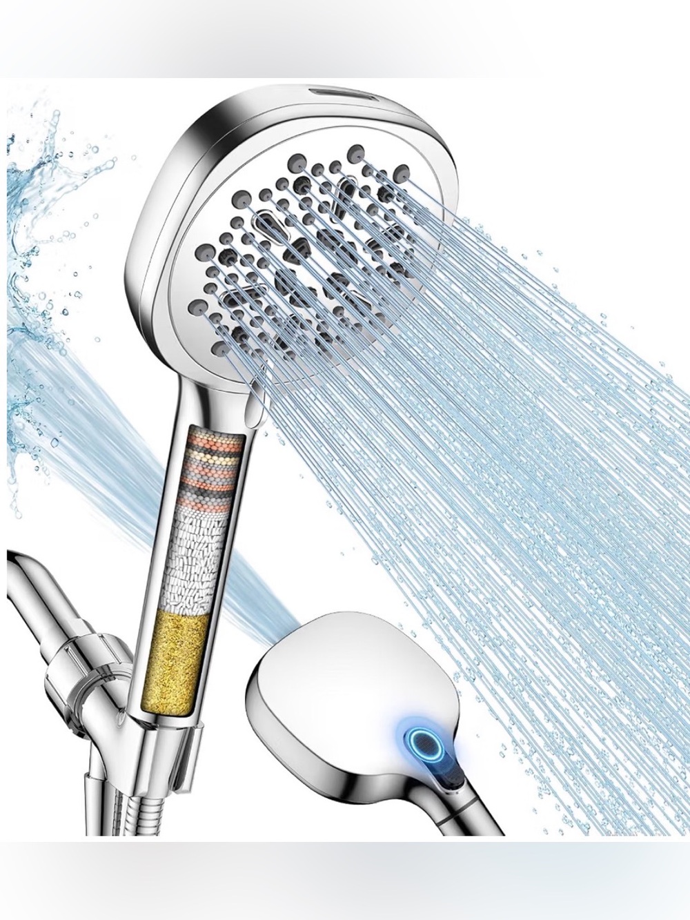 Filtered Shower Head with Handheld, High Pressure 8-mode Shower with Filter New
